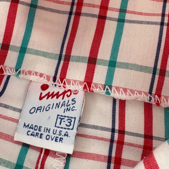 Imp Originals Inc. Boys Plaid Sleeveless Romper Size 3T Red/Green - Picture 2 of 4